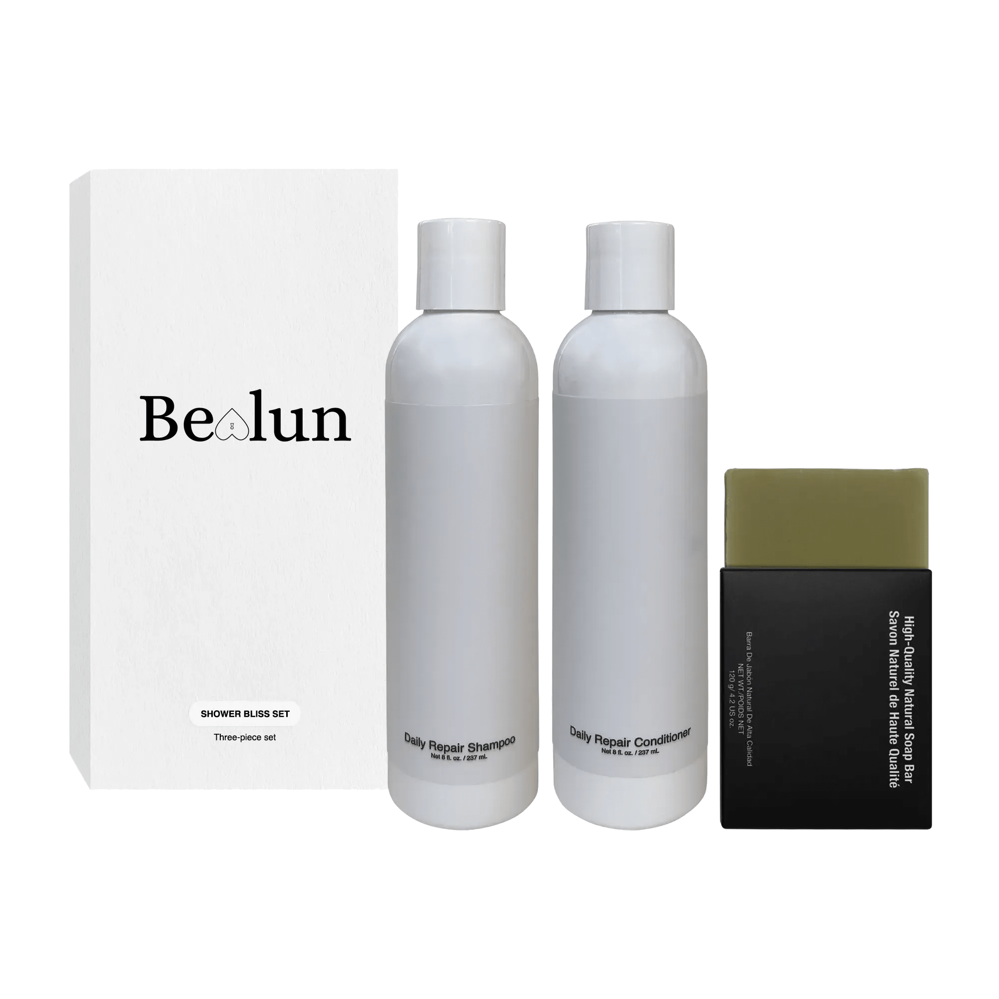 Shower Bliss Set – Shampoo, Conditioner & Green Tea Soap - Bealun